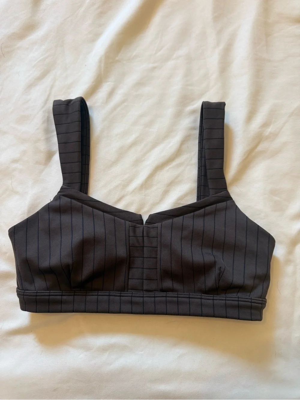 ALO Yoga | Brown/Black Pin Striped Sports Bra | XS